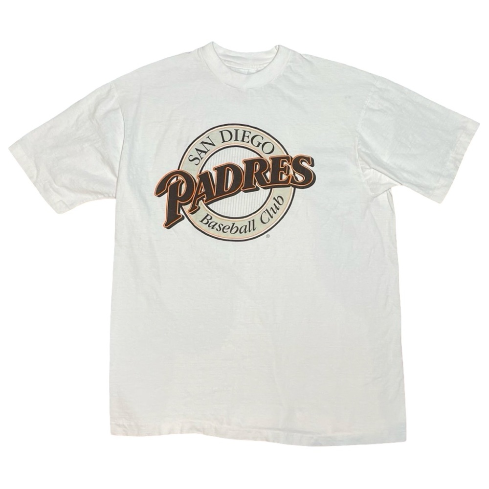 Vintage 90s Padres Single Stitch Tee XL Double Sided MLB San Diego Baseball